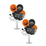 Parti dolabı Cadılar Bayramı 2'li Balon Standı + 14 Balon Halloween Balkabağı Baskılı Süsleme Standı