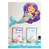 Parti dolabı Deniz Kızı Şekilli Büyük Boy Doğum Günü Folyo Balonu Mermaid Deniz Kızı Folyo Balon 75cm