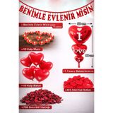 Parti dolabı Evlilik Teklifi Oda Ev Süsleme Malzemeleri Kalp Mum ve Balon Gül Yaprağı Sevgililer Günü Evlenme Set