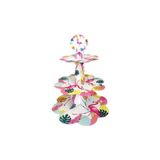 Parti dolabı Flamingo Cupcake Kek Standı, Flamingo 3 Katlı Karton Stand