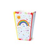 Parti dolabı Gökkuşağı Popcorn Kutusu 8'li-Rainbow Doğum Günü Parti Mısır Kutusu Çocuk Parti Konsepti