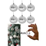 Parti dolabı Gümüş Gri 6lı Yılbaşı Top Süs 4cm Çam Ağacı Süsleri Noel Dekorasyon Cici Top Silver Aynalı Süsleme