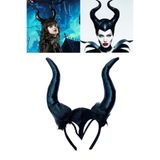 Parti dolabı Halloween Malefiz Boynuz Taç, Cadılar Bayramı Maleficent Kostüm Taç Aksesuar 27x19 Cm