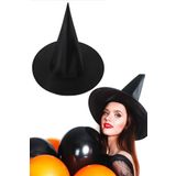 Parti dolabı Halloween Siyah Cadı Şapkası, Cadılar Bayramı Cadı Aksesuarları Kostümleri Çoçuk Ve Yetişkin 38x34