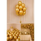 Parti dolabı Krom Altın Parlak Metalik Altın Gold Renk 5 Li Balon