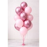 Parti dolabı Krom Pembe Ve Makaron (Pastel) Pembe Renk 15 Li Balon Parti Doğum Günü Bride To be Baby Shower Kız