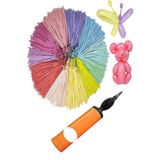 Parti dolabı Makaron Soft Karışık Renk Sosis Balon +1 Adet Sosis Balon Pompası