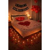 Parti dolabı Sevgiliye Doğum Günü Anlamlı Güzel Sürpriz Romantik Mum Balon Gül Yaprağı Banner Ev Oda Süsleme Seti