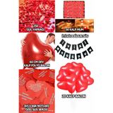 Parti dolabı Sevgiliye Sürpriz Romantik Doğum Günü Süs Paketi (Yazı, Aşk Çeki, Kalp mum ve balon, Gül yaprağı)