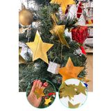 Parti dolabı Yılbaşı Gold Yıldız Uzar Çam Ağaçı Süsü Noel Tinsel Altın Yıldız Dekoratif Süslemeleri 4metre