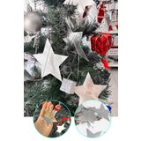Parti dolabı Yılbaşı Gümüş Yıldız Uzar Çam Ağaçı Süsü Noel Tinsel Silver Yıldız Dekoratif Süslemeleri 4metre