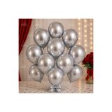 Parti Dükkanı 10 Adet Gümüş Balon Seti Helyum Uyumlu Metalik Gümüş Renk Parti Balonu Doğum Günü Düğün Nişan Baby Shower Süsleme