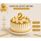 Parti Dükkanı Gold 2 Rakam Pasta Mumu 12 cm Doğum Günü Sayı Mumu