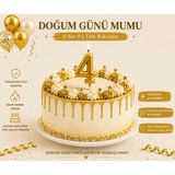 Parti Dükkanı Gold 4 Rakam Pasta Mumu 12 cm Doğum Günü Sayı Mumu