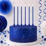 Parti Dükkanı Lacivert Renk 20 cm Ince Pasta Mumu Uzun Doğum Günü Mumları Pasta Süsleme Parti Malzemesi - 1