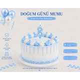 Parti Dükkanı Mavi 8 Rakam Pasta Mumu 12 cm Doğum Günü Sayı Mumu