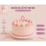 Parti Dükkanı Pembe 0 Rakam Pasta Mumu 12 cm Doğum Günü Sayı Mumu