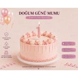 Parti Dükkanı Pembe 1 Rakam Pasta Mumu 12 cm Doğum Günü Sayı Mumu