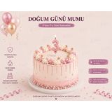 Parti Dükkanı Pembe 3 Rakam Pasta Mumu 12 cm Doğum Günü Sayı Mumu