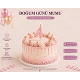 Parti Dükkanı Pembe 4 Rakam Pasta Mumu 12 cm Doğum Günü Sayı Mumu
