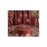 Parti Dükkanı Rose Gold Kalp Şekilli Pasta Mumu 4 Adet Saplı Doğum Günü Mum Seti Romantik Pasta Süsü Parti Malzemesi