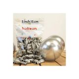 Parti Dükkanım 5 Inch Mini Gümüş Krom Balon 10 Adet
