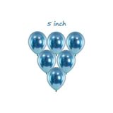 Parti Dükkanım 5 Inch Mini Mavi Krom Balon 10 Adet