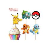Parti Dükkanım Pokemon Şekilli Kürdan 10 Adet, Eğlenceli ve Renkli Sunum Keyfi