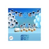 Parti Evreni Astro Bot Doğum Günü Seti | Yaş Seçenekli Afiş, Pasta Süsü Seti, Balon