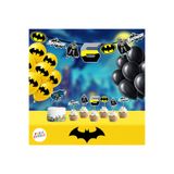 Parti Evreni Batman Doğum Günü Seti | Yaş Seçenekli Afiş, Pasta Süsü Seti, Balon