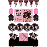 Parti Furyası Black Pink 16 Kişilik 70x100 Cm Afişli Doğum Günü Seti Black Pink Parti Malzemeleri Seti