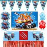Parti Furyası Hot Wheels Doğum Günü 24 Kişilik Afişli Hot Wheels Parti Malzemeleri Seti Masa Etekli