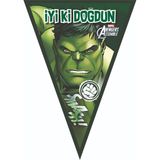 Parti Furyası Hulk Parti Malzemeleri Üçgen Iyi Ki Doğdun Flama - Haki Yeşil