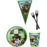 Parti Furyası Minecraft 8 Kişilik Erkek Doğum Günü 4 Parçalı Mini Set Erkek Çocuk Parti Seti Süsleme