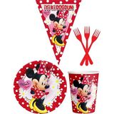 Parti Furyası Minnie Mouse Kırmızı 8 Kişilik Kız Doğum Günü 4 Parçalı Mini Set Kız Çocuk Parti Seti Süsleme