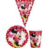Parti Furyası Minnie Mouse Kırmızı 8 Kişilik Kız Doğum Günü Mini Set Kız Çocuk Parti Seti Süsleme