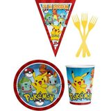 Parti Furyası Pokemon 8 Kişilik Erkek Doğum Günü 4 Parçalı Mini Set Erkek Çocuk Parti Seti Süsleme
