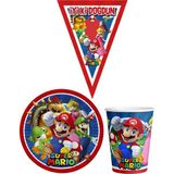 Parti Furyası Super Mario 8 Kişilik Erkek Doğum Günü Mini Set Erkek Çocuk Parti Seti Süsleme