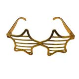 Parti Gözlük Plastik Camsız Panjur Yıldız Şekilli Gold 14x6 Cm