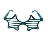 Parti Gözlük Plastik Camsız Panjur Yıldız Şekilli Mavi 14x6 Cm