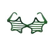 Parti Gözlük Plastik Camsız Panjur Yıldız Şekilli Yeşil 14x6 Cm