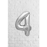 parti Gümüş 4 Rakam Folyo Balon