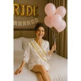Parti Kırtasiye Bride to Be Kuşak Gelin Aksesuarı - Altın Yazılı Bekarlığa Veda & Kına Partisi Kuşağı
