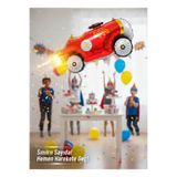 parti kral Kırmızı Araba Yarış Temalı Folyo Balon (93x55)