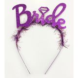 Parti Mor Renk Bekarlığa Veda İtalik Yazı Alyanslı Bride Taç SMRBRİDE-PM4