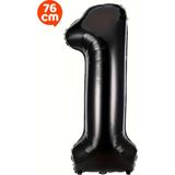 Parti Pera 1 Yaş 76 cm Siyah Rakam Folyo Balon