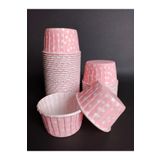 parti pera 15'li Açık Pembe Beyaz Puantiyeli Muffin Cupcake Kek Kapsülü Kalıbı