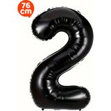 Parti Pera 2 Yaş 76 cm Siyah Rakam Folyo Balon