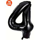 Parti Pera 4 Yaş 76 cm Siyah Rakam Folyo Balon