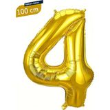 Parti Pera 4 Yaş Gold Renk Rakam Folyo Balon 100 cm